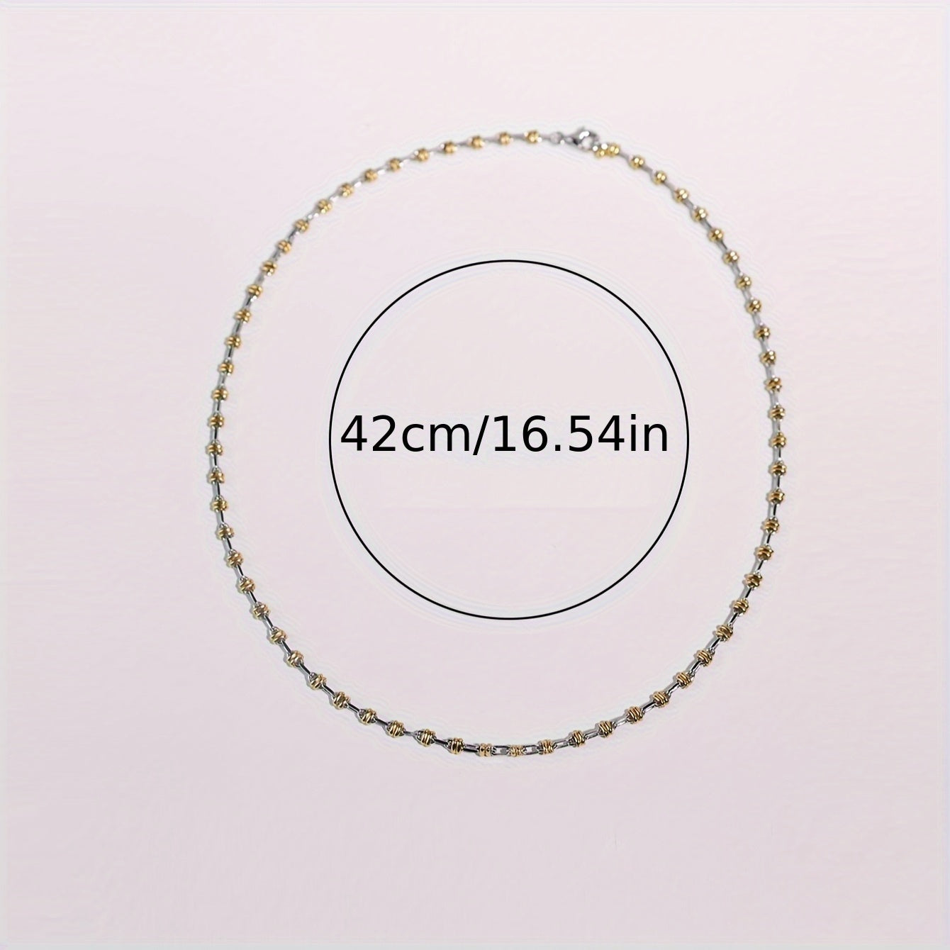 1pc 925 Sterling Silvery Plated with 18K gold plated Plated Dual-Color Fashionable Luxury Necklace for Men\u002FWomen Minimalist High-Quality Clavicle Chain Cuban Link Suitable for Daily, Vacation, and Street Style Wear