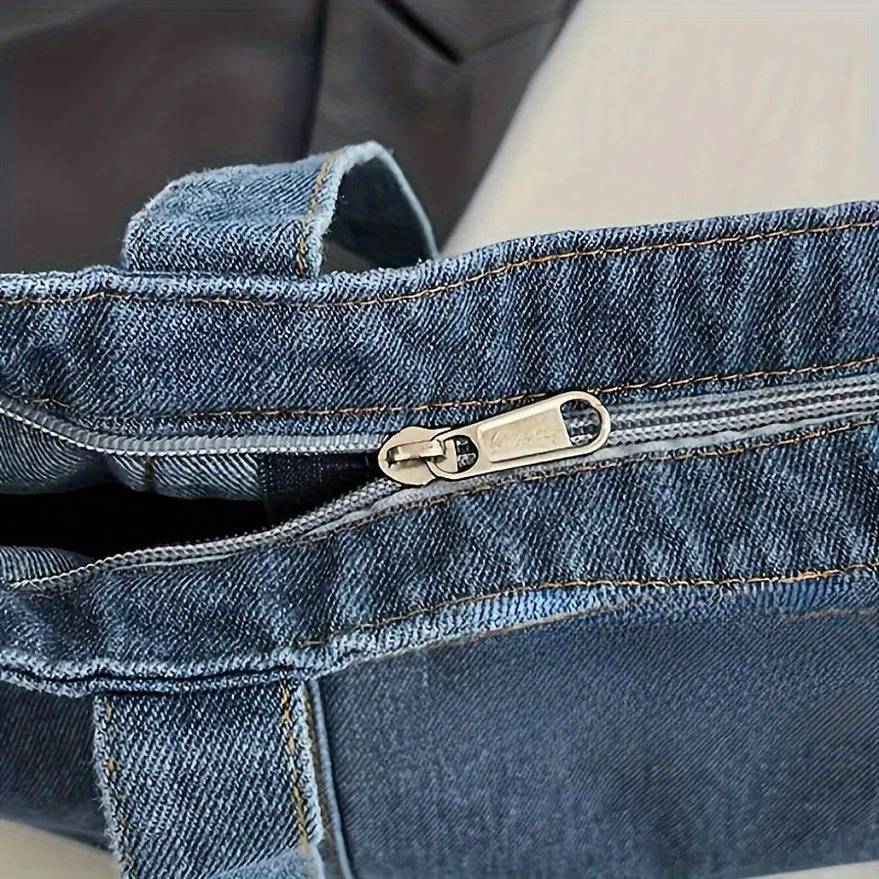 Women'S Denim Tote Bag - Casual Blue Canvas Shoulder Bag with \