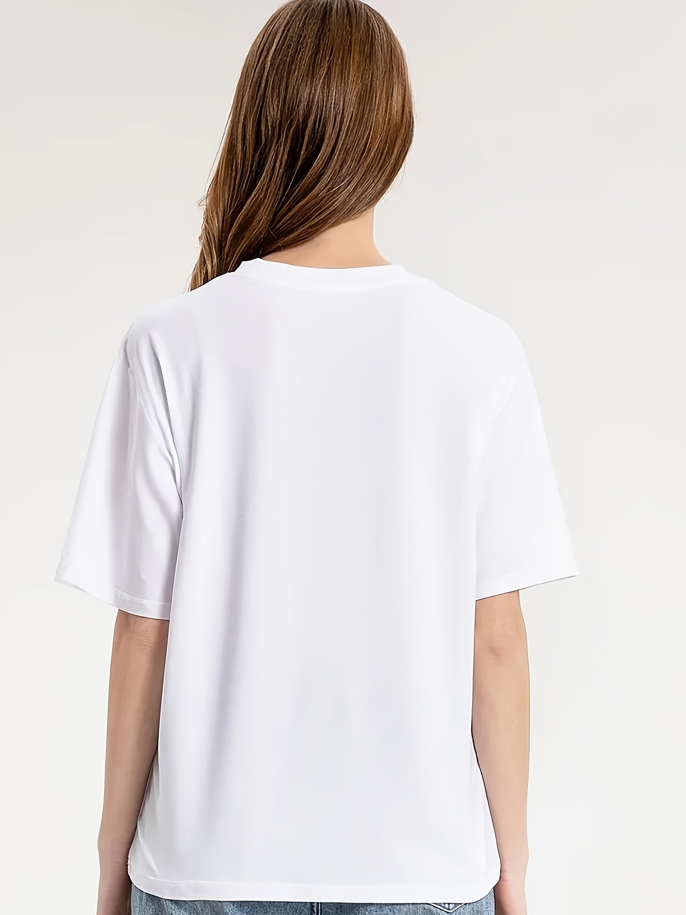 Plus Size, Space Cat Graphic T-Shirt for Cat Lovers - Casual Loose Fit Short Sleeve Top