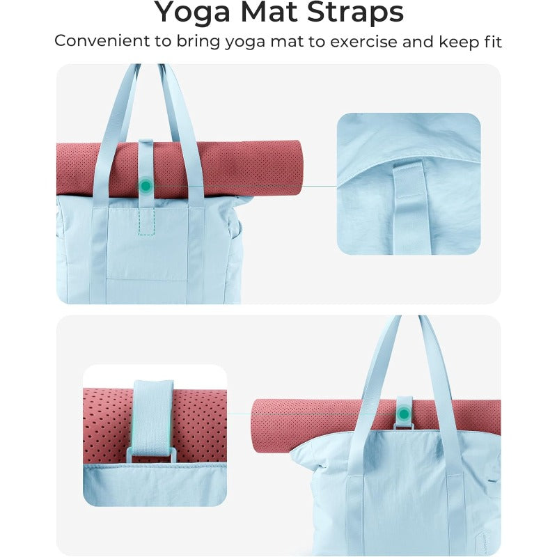 Tote Bag for Women with Zipper Gym tote with Compartments Work Tote Nurse Dance Yoga Bag for Travel
