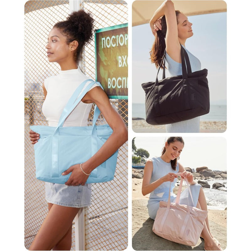 Tote Bag for Women with Zipper Gym tote with Compartments Work Tote Nurse Dance Yoga Bag for Travel