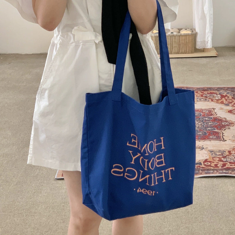 Red Women'S Spring And Summer Color-Matching Letter Canvas Bag, Korean Large-Capacity Tote Bag, Lazy Single-Shoulder Bag, Daily Commuting Morning, Eight Capacities | Travel Bag | Suitable for Women'S Trips