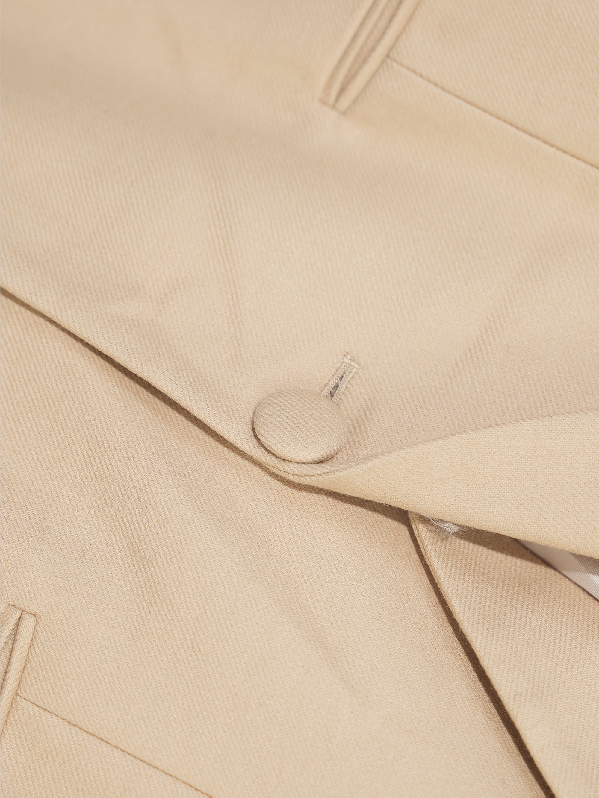 100% Wool Worsted Long Open-Front Coat Elegant for Commuting