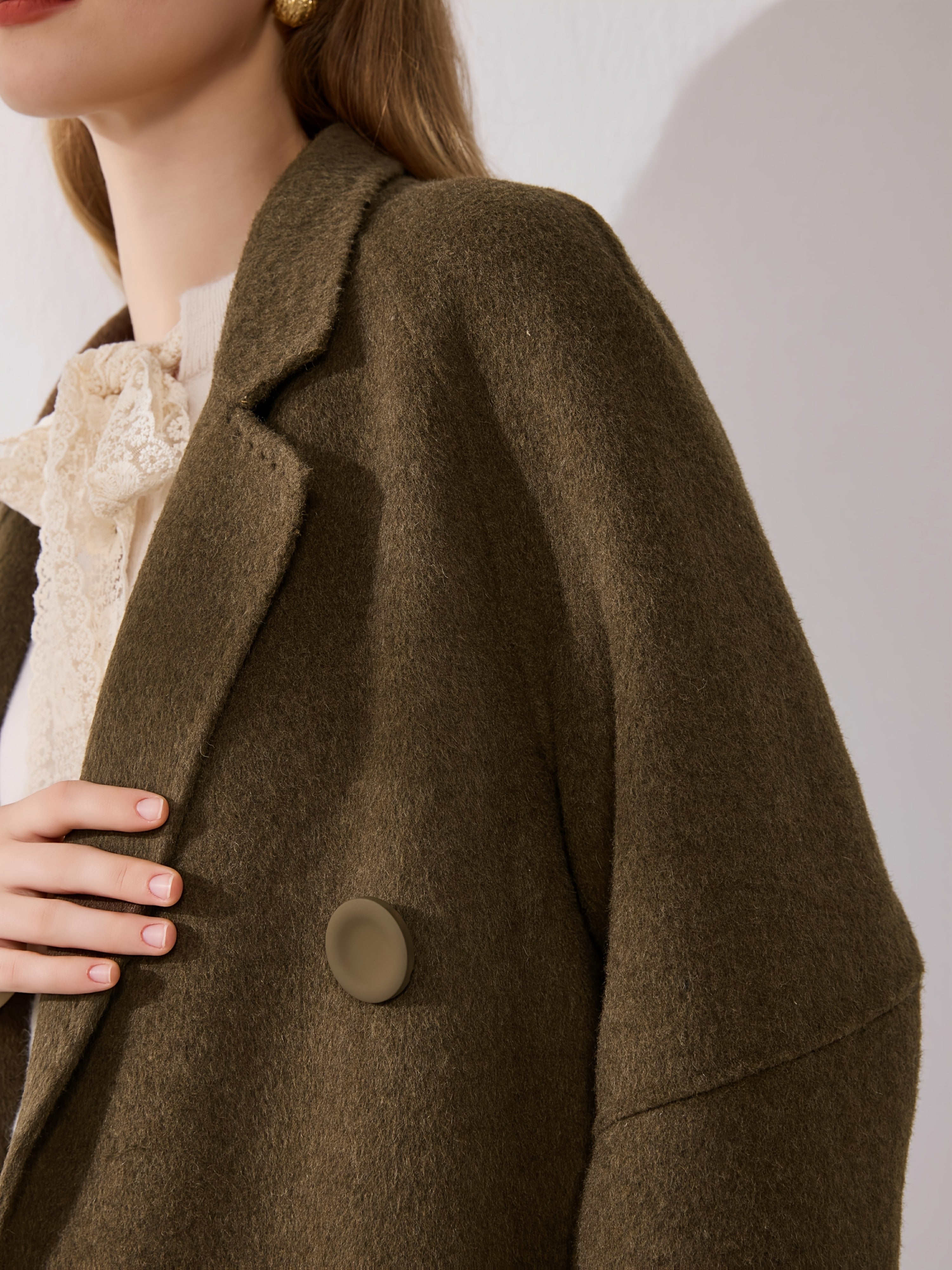 Elegant Brown Double-Breasted Coat for Women - Versatile Long Sleeve Outerwear with Button Details, Perfect for Winter Fashion, Stylish Outerwear | Classic Long Sleeve | Structured Design