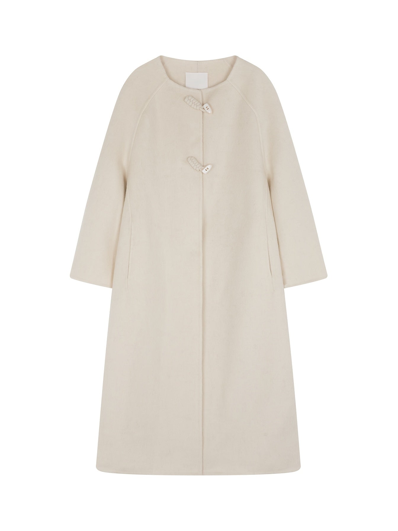 MOHO&MO Women's Winter Tweed Coat - Long Alpaca Coat with Pockets, H-Silhouette Regular Fit, Dry Clean Only Elegant Outerwear